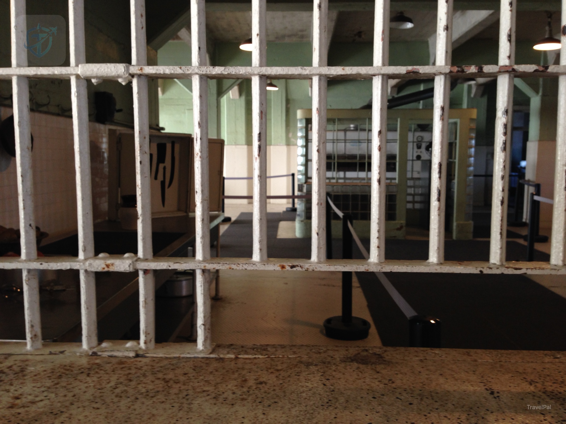 Another view through cell bars toward the Alcatraz cellhouse gallery
