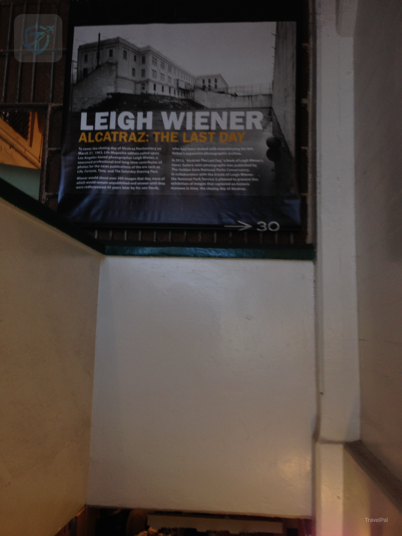 Leigh Wiener Alcatraz exhibit sign inside the cellhouse