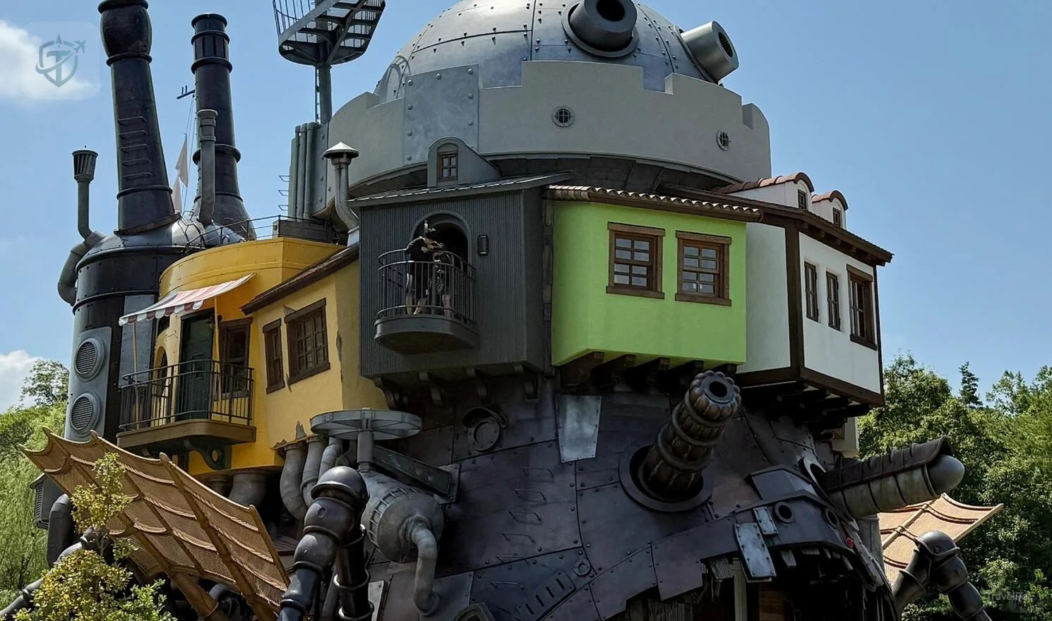 Howl's Castle seen across the Valley of Witches at Ghibli Park
