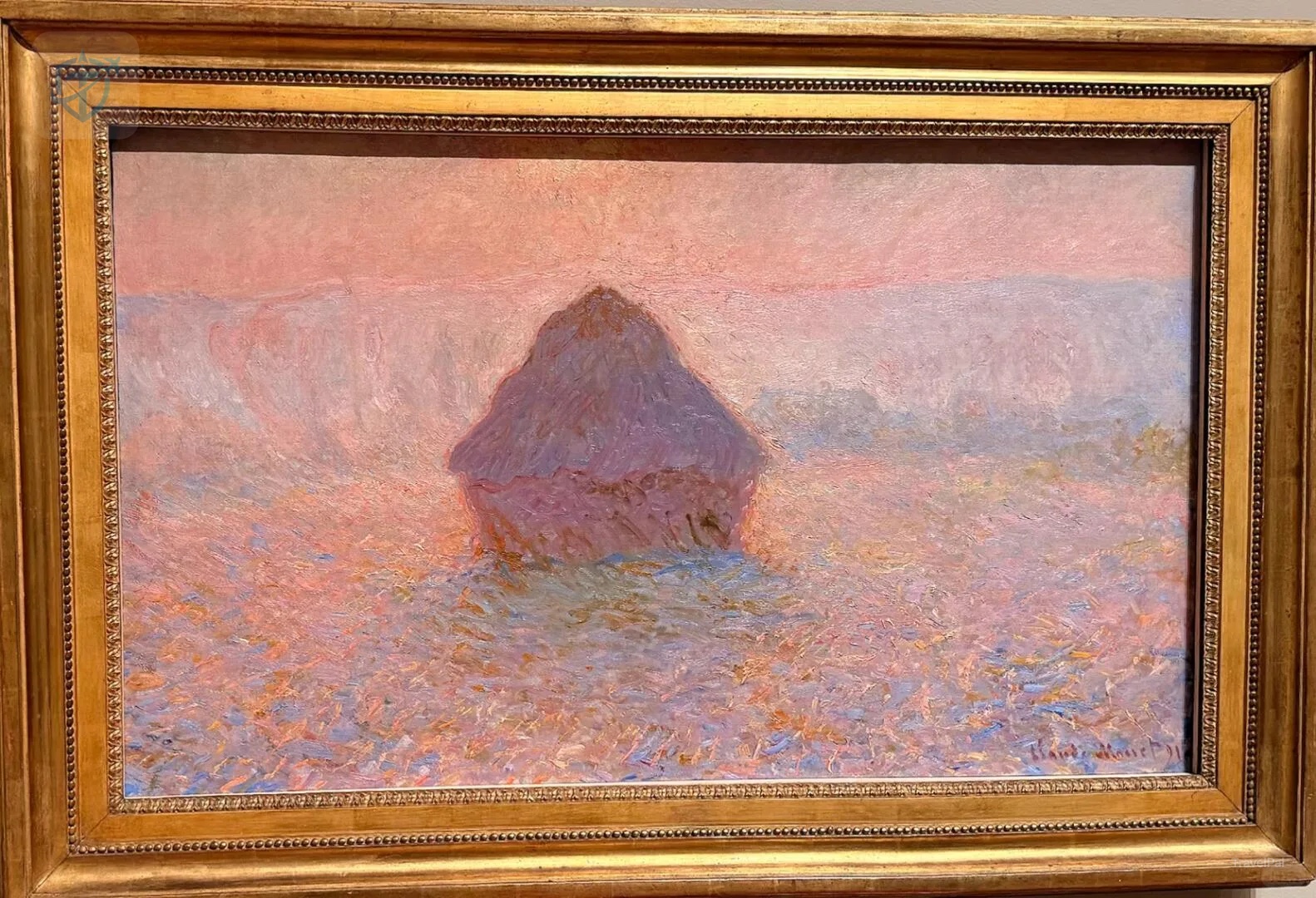 Claude Monet's pink and violet Grainstack, Sun in the Mist at Mia