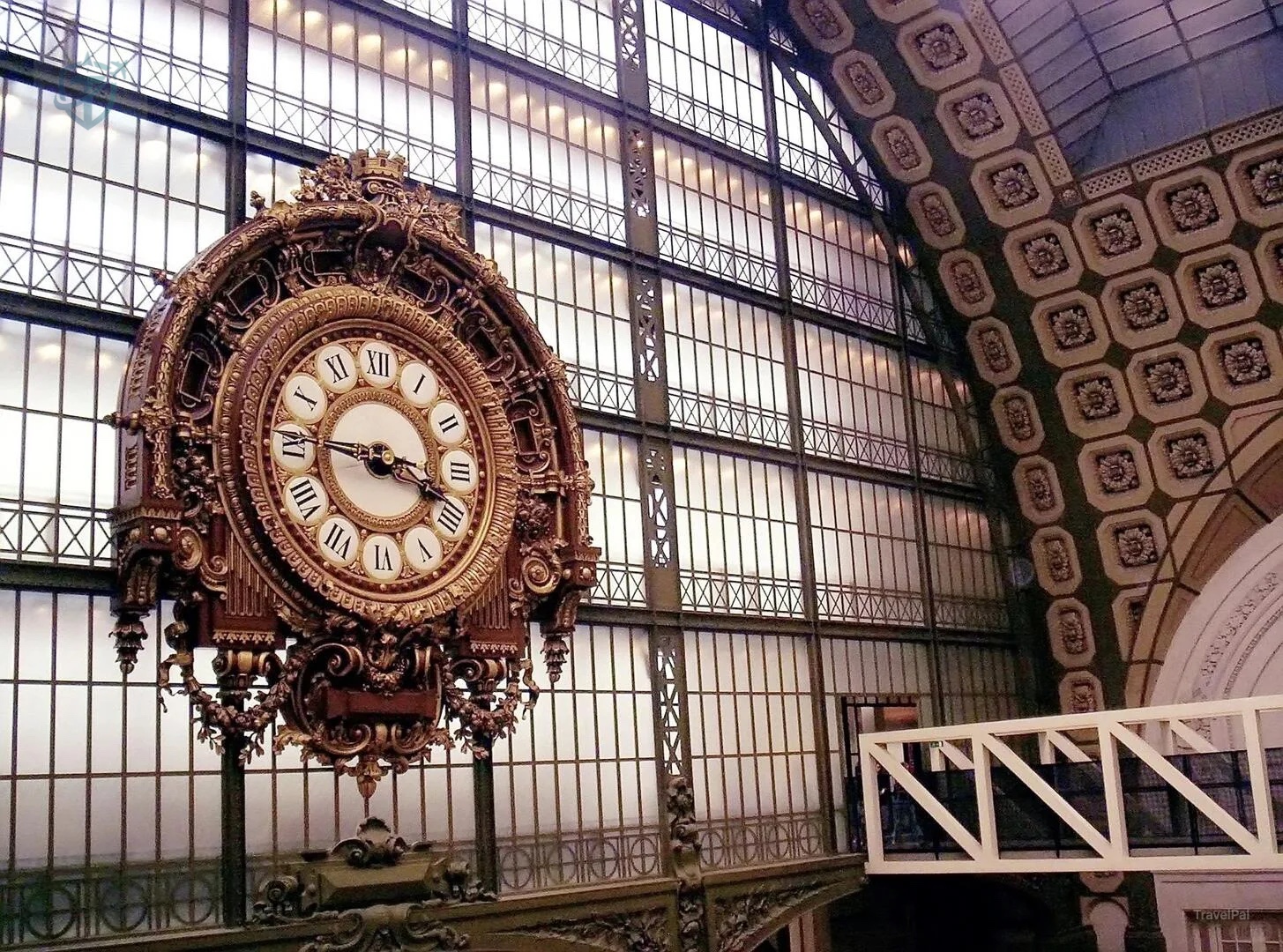 Large clock inside the Musée d’Orsay former railway station