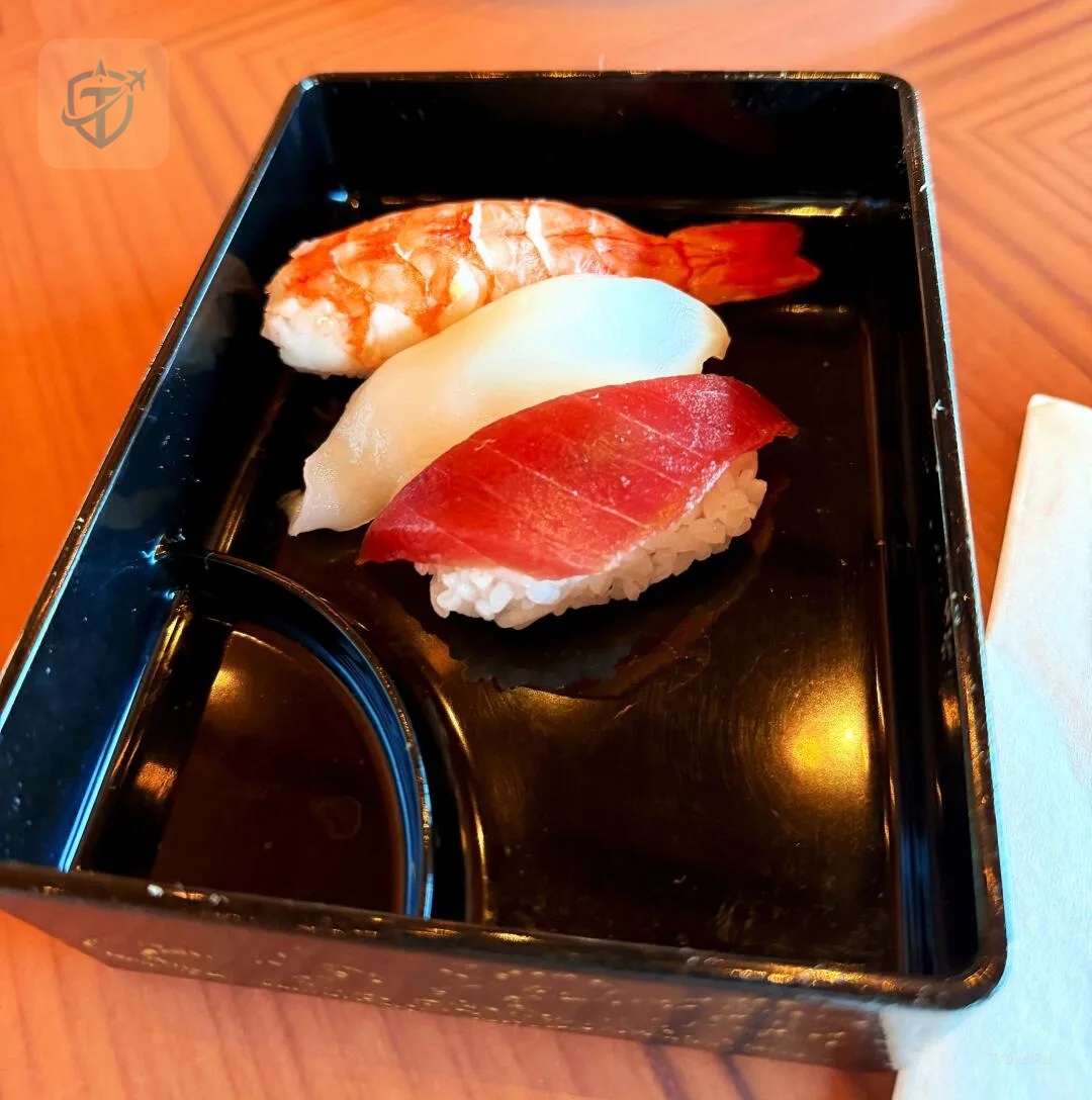 Small plate of nigiri sushi at The Osaka Station Hotel breakfast