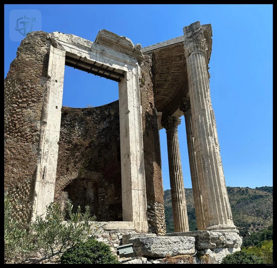 Ancient circular temple ruins above Tivoli