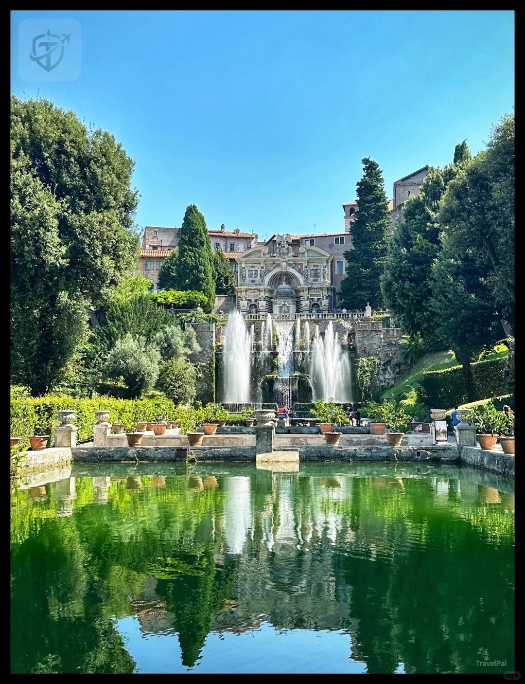 Fountains and reflecting pool in the gardens of Villa d’Este